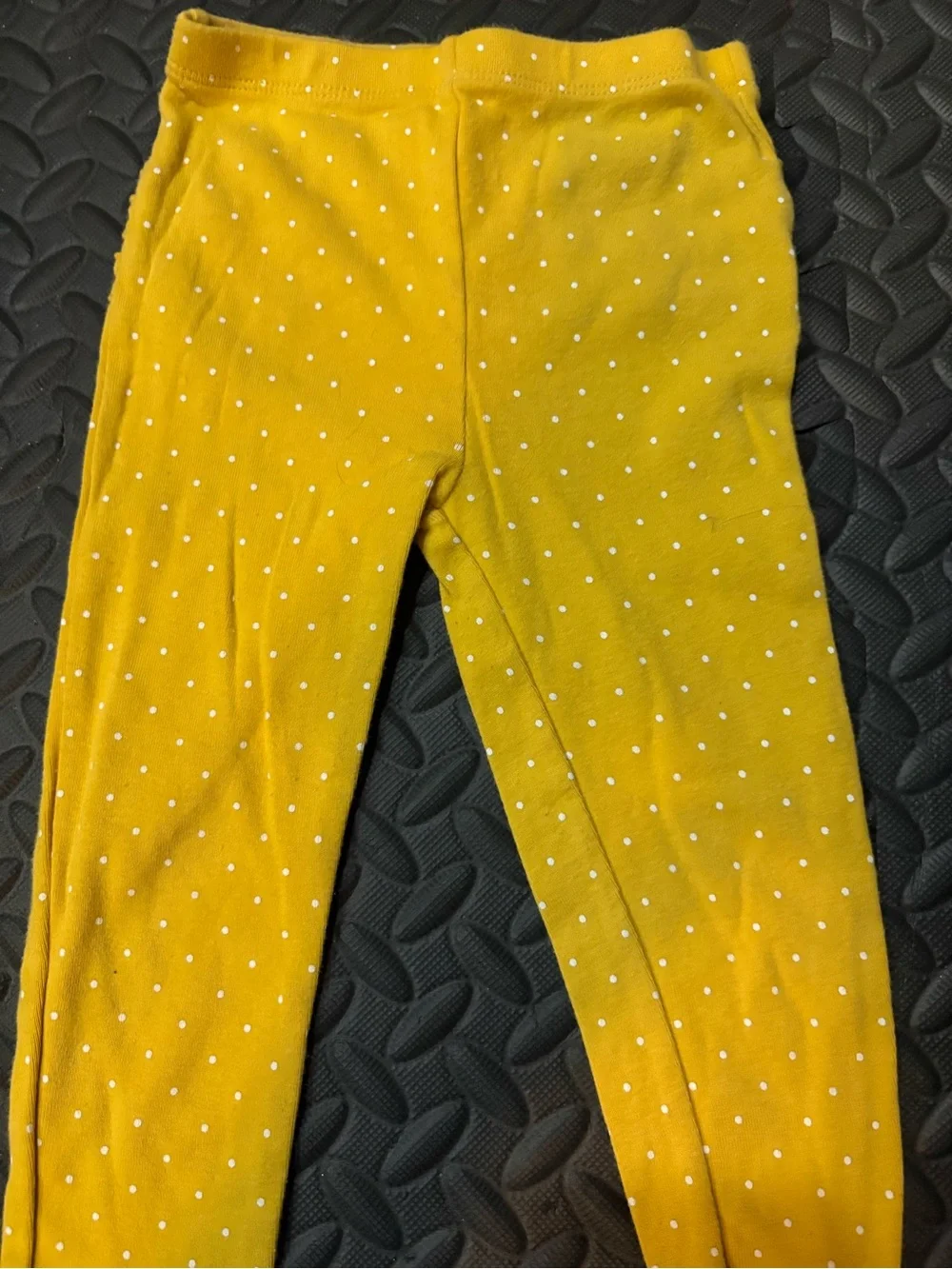 Girls' Yellow Polka Dot & Floral Leggings - Kids Bottoms